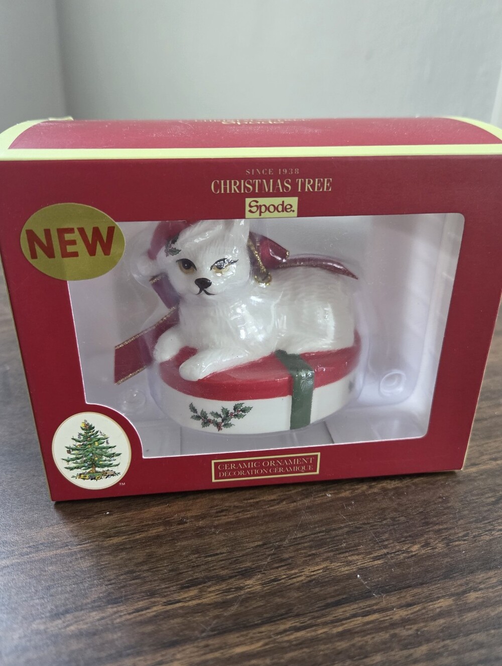 Spode Christmas Tree Cat Ornament